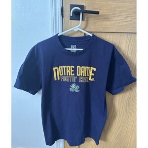 Knights Apparel Pro Edge Navy Notre Dame Embroidered Leprechaun T-Shirt - Large